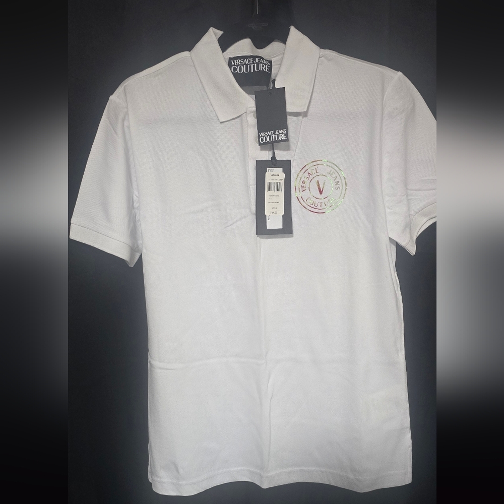 Versace Jeans Couture White Polo Shirt